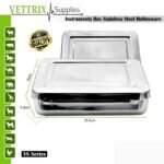 INSTRUMENTS BOX STAINLESS STEEL (21.5CM X 15CM X 5.5CM)