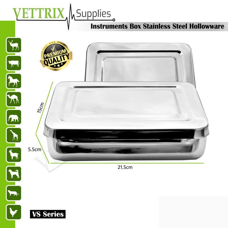 VS32-512.jpg INSTRUMENTS BOX STAINLESS STEEL (21.5CM X 15CM X 5.5CM) - Image 1